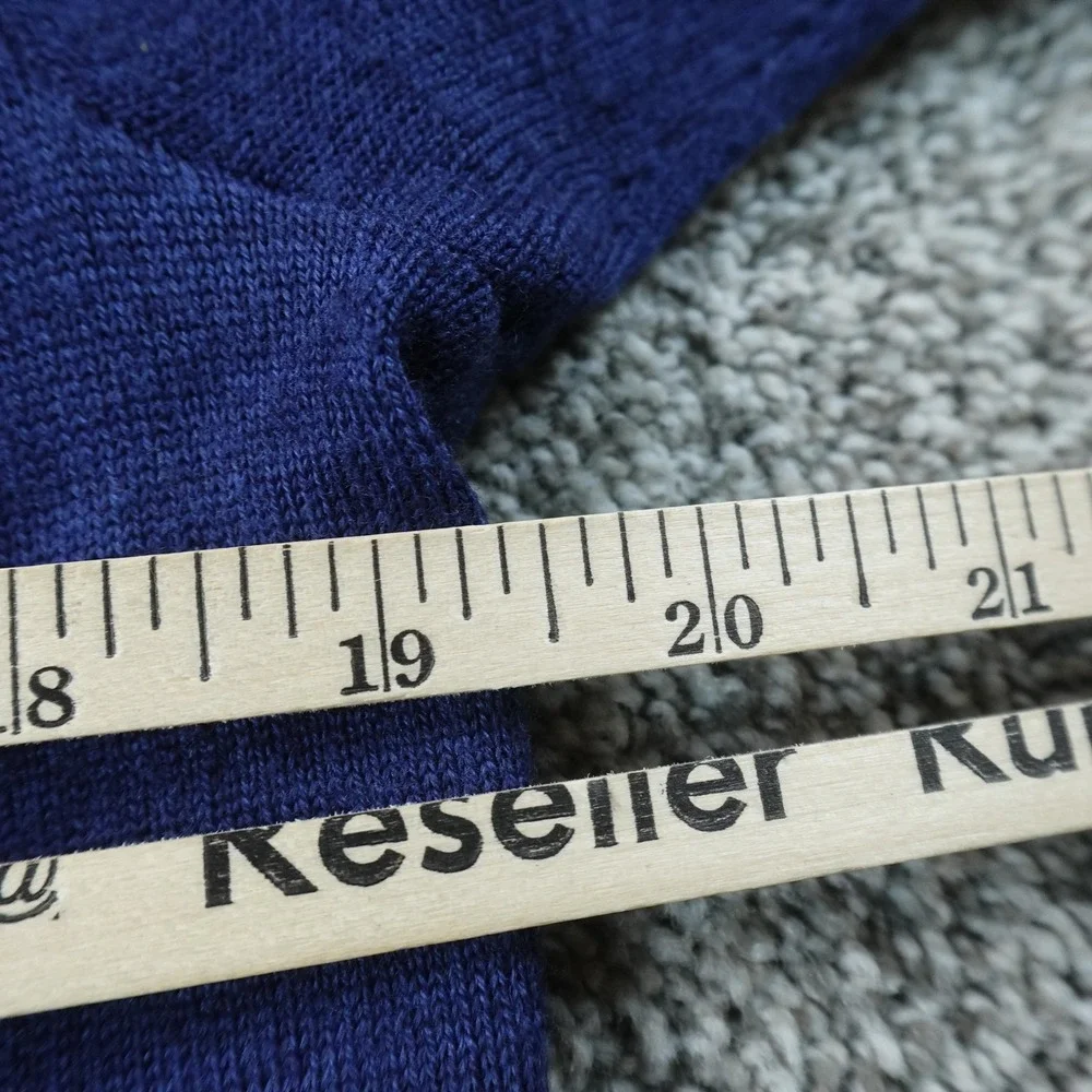 Club Room Sweater Mens S Blue Merino Wool V Neck Knit Pullover Soft Grandpa Warm